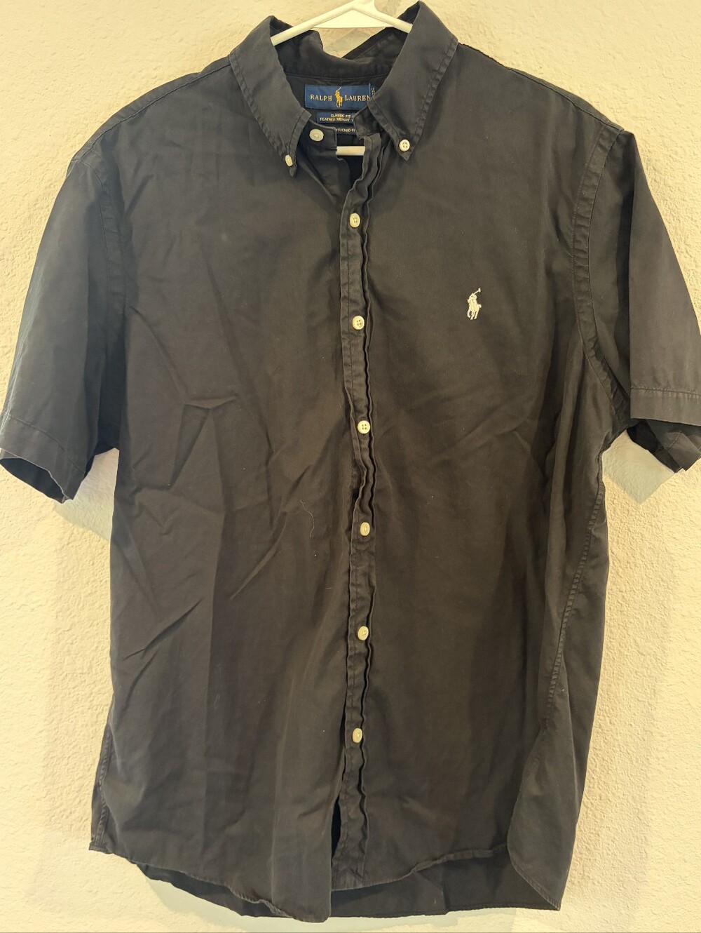 Ralph Lauren Mens Classic Fit Feather Weight Twill RL Untucked Fit Size Large